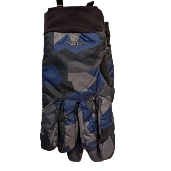 Hawke & Co Other - Hawke & Co Men's NEW Mid-Weight Black & Blue Camo Winter Gloves SZ L/XL MSRP $44